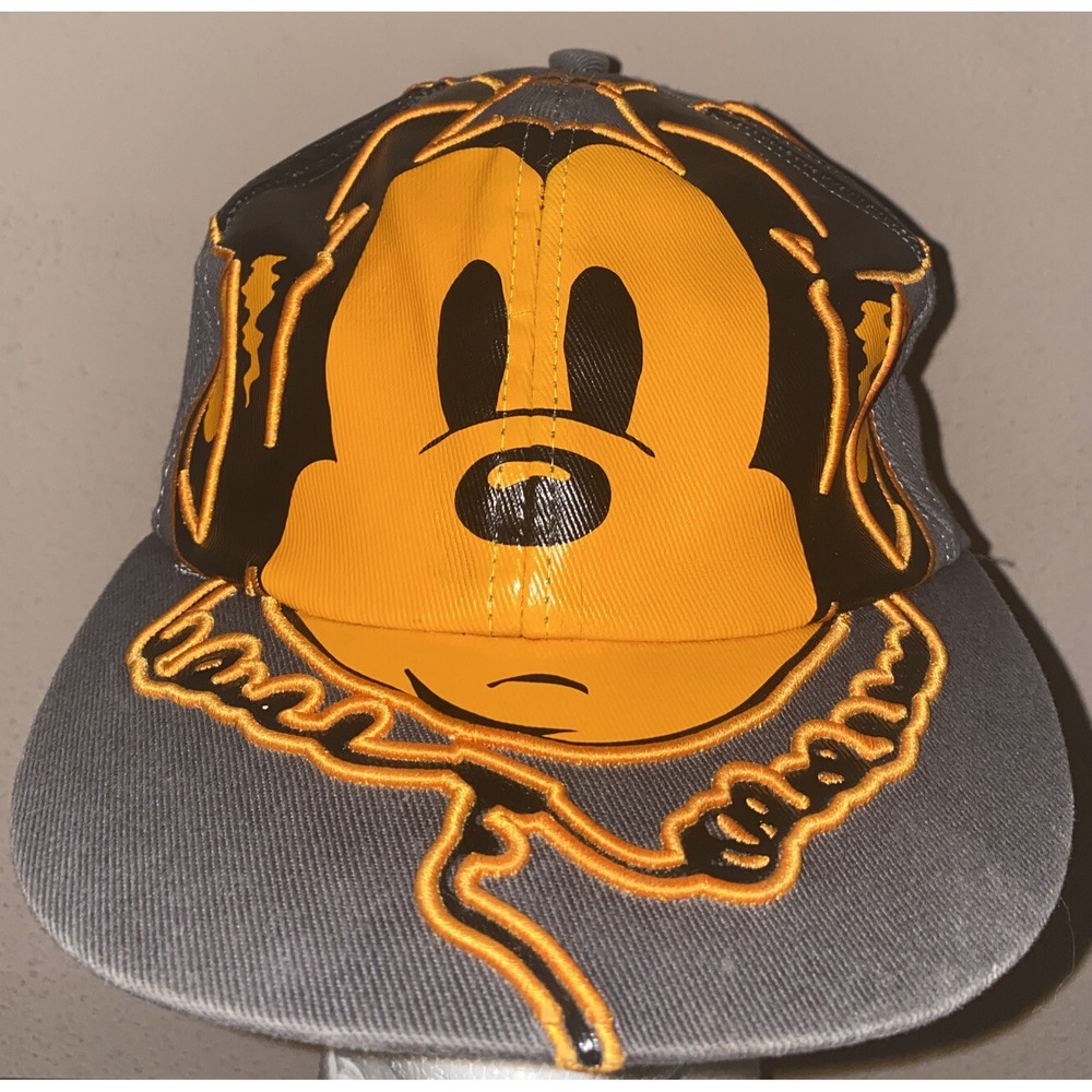 Disney Parks Dj Mickey Mouse Hat/Ball Cap Gray & Orange Adult Size